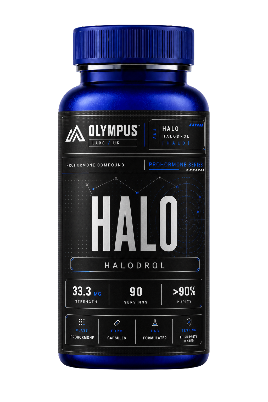 HALO product bottle